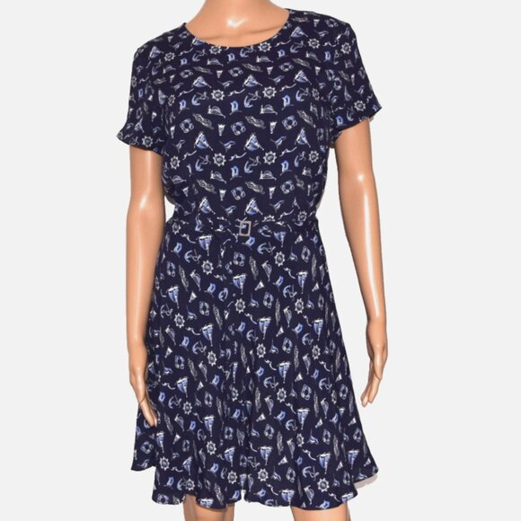 Polo Ralph Lauren Dresses & Skirts - NWOT Polo Ralph Lauren Navy Nautical Cutout Lined Short Sleeve Belt Dress Size 6